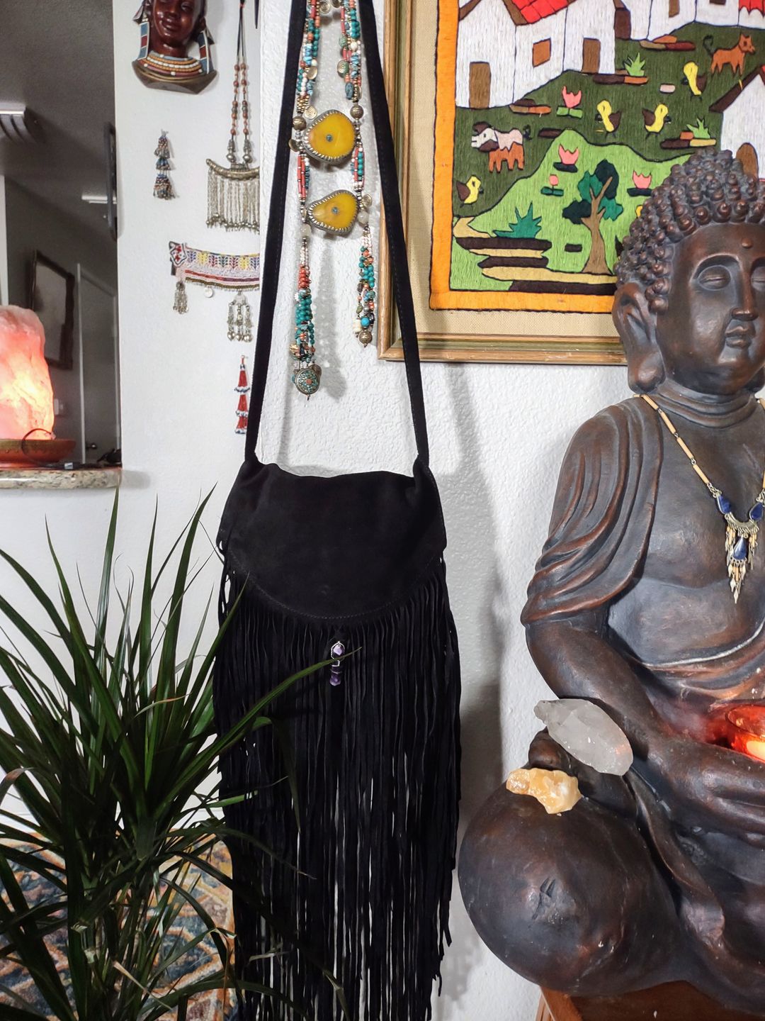 Customer photo review of Fringe Leather Shoulder Bag