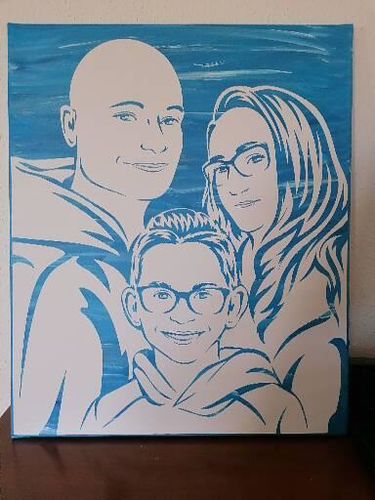 Customer photo review of Porträt auf Leinwand zum Selbermalen