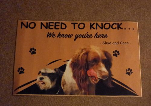 Customer photo review of Custom Dog Doormat