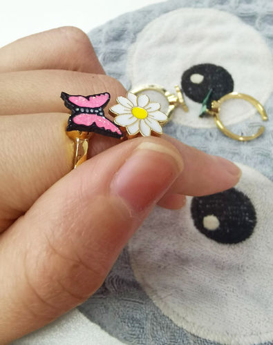 Customer photo review of Spinner Flower Anxiety Ring