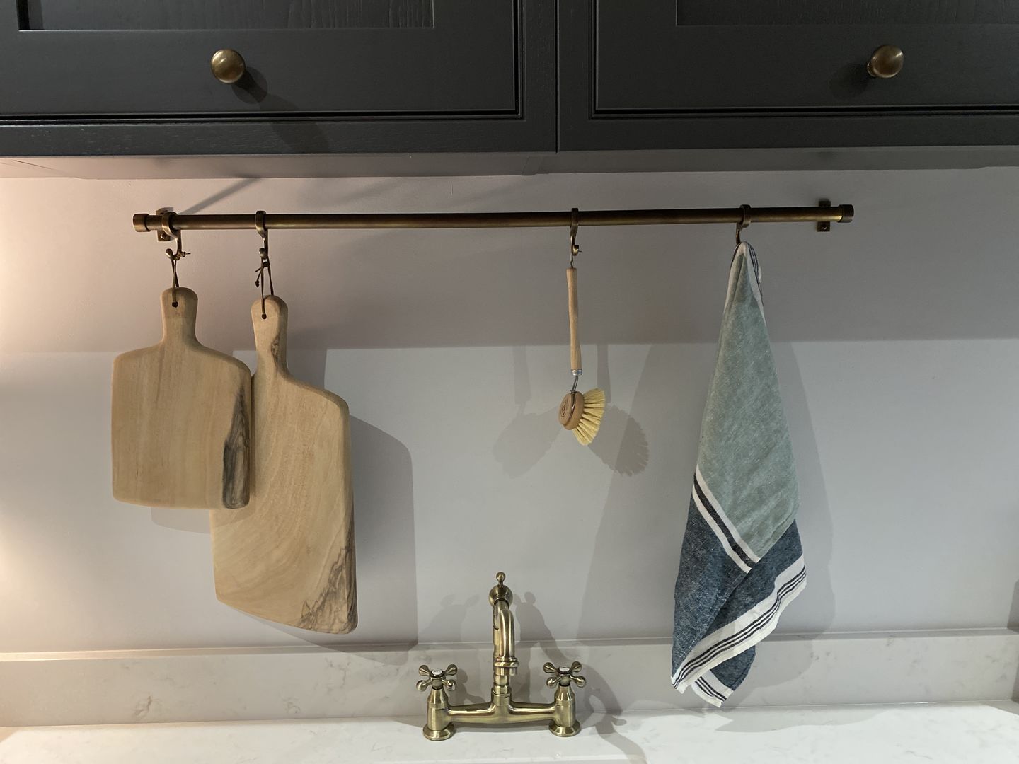 Customer photo review of Aged Brass Hanging Rail