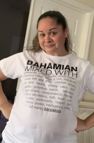 Customer photo review of Bahamian Mixed With "Goombay & Conch" T-Shirt