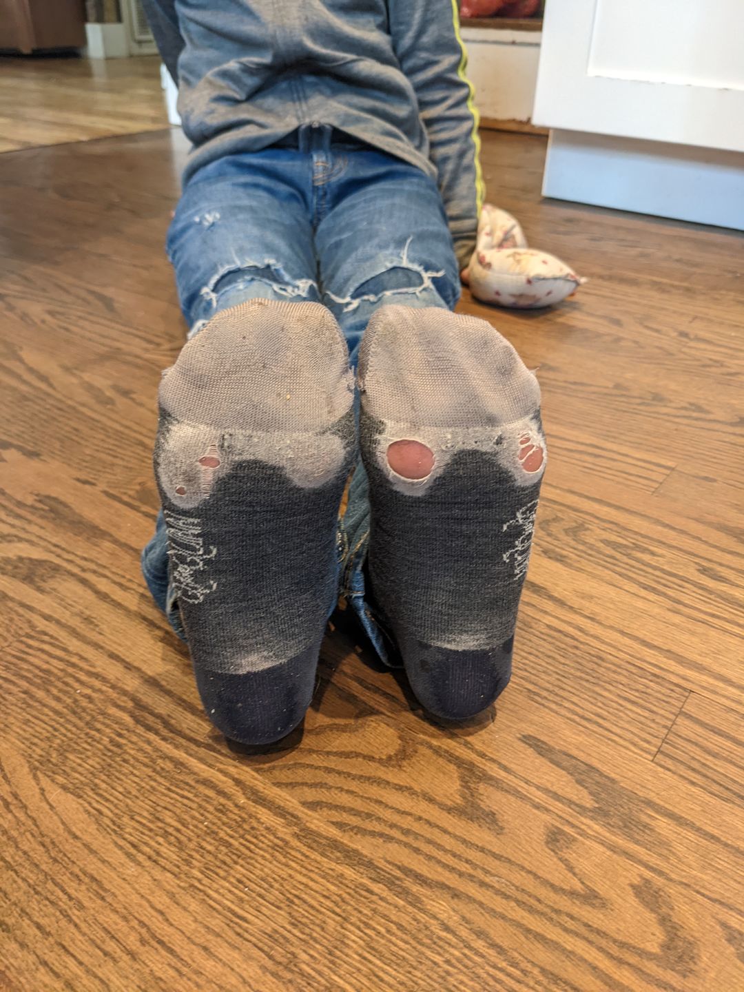 Customer photo review of Merino Wool Baby, Toddler and Kids Socks - Half Stripe