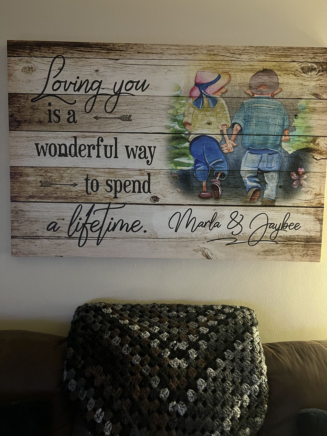 Customer photo review of Personalized "Loving You-A Wonderful Way To Spend  A Lifetime" Premium Canvas