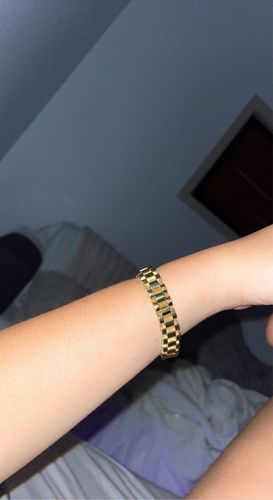 Customer photo review of 18K Gold Watch Strap Bracelet | Ring