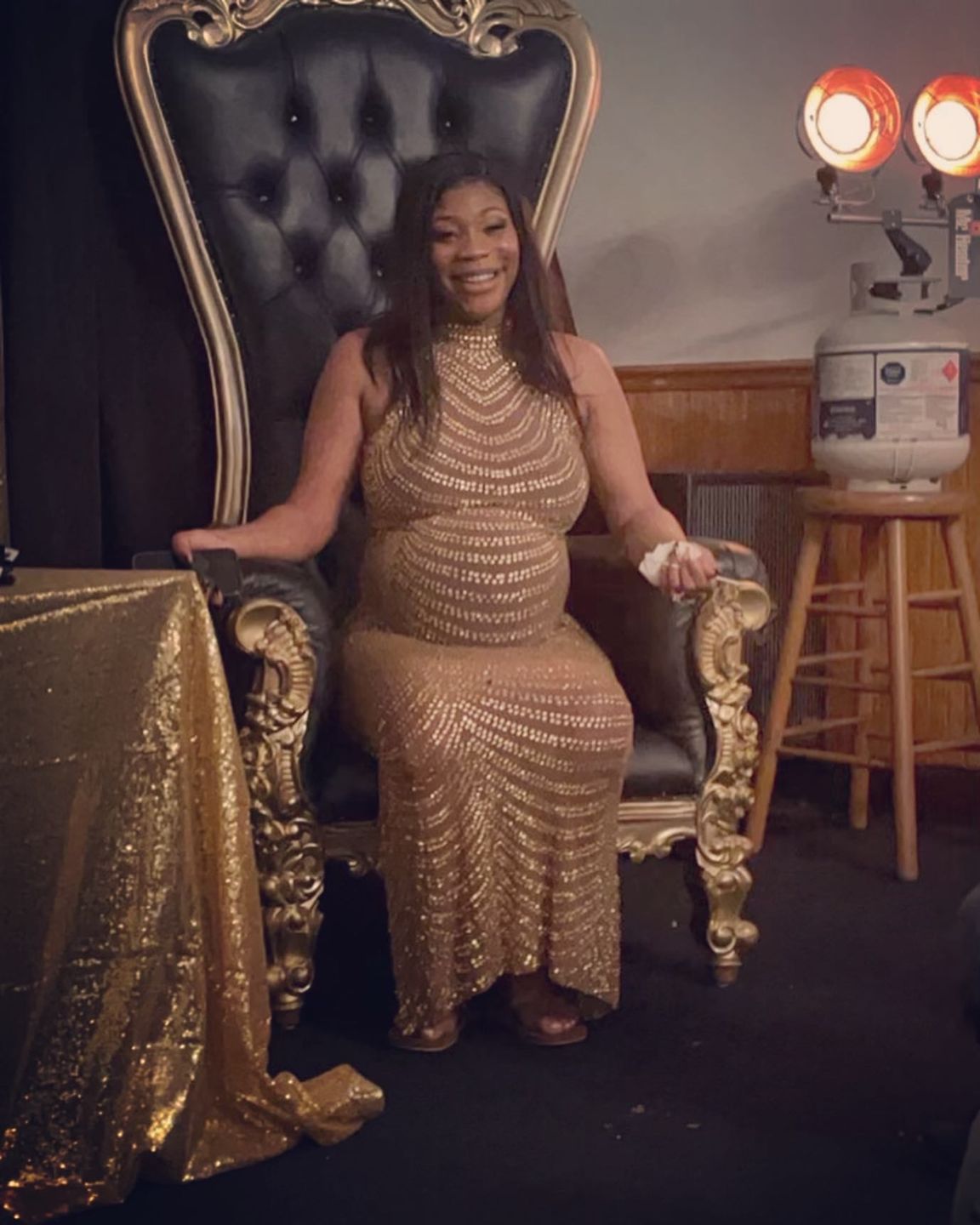 Customer photo review of Madonna Diamante Maxi Dress