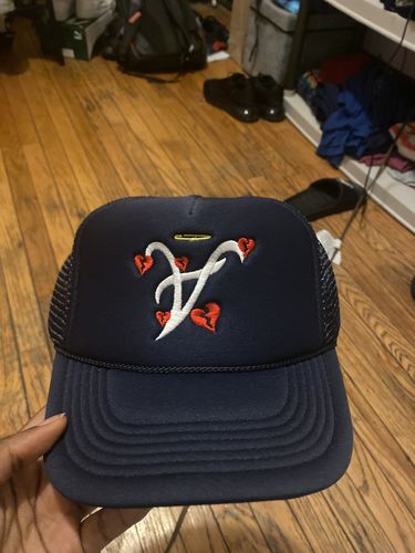 Customer photo review of UPSIDE-DOWN "A" Trucker in Navy Blue