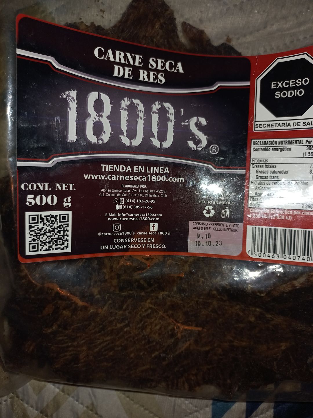 Customer photo review of Carne seca en trozo 500gr.