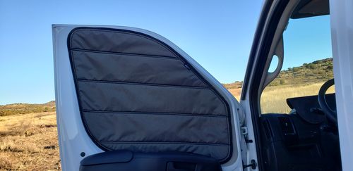 Customer photo review of Promaster - Front Door Shades (set)