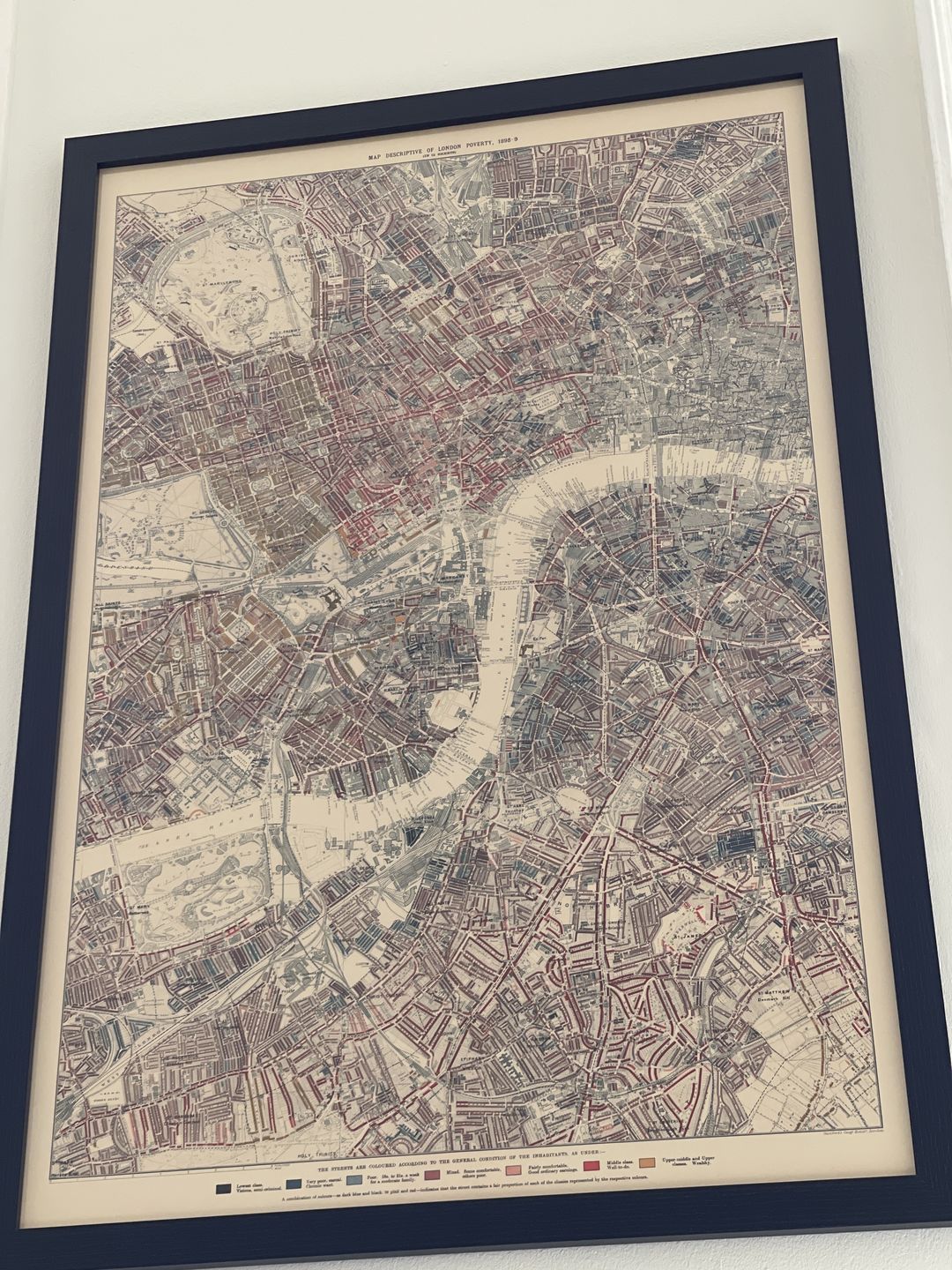 Customer photo review of Custom Old Map of London Poverty by Charles Booth, 1898-9