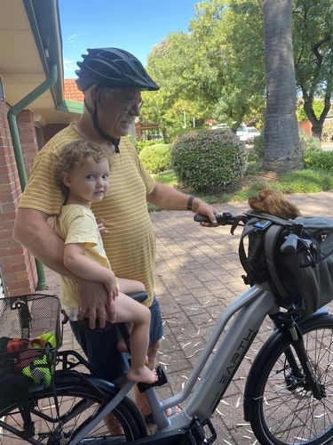 Customer photo review of All In One Pet Carrier Bag | Dog Bike Basket | Backpack for Dogs & Cats | Car Booster Seat