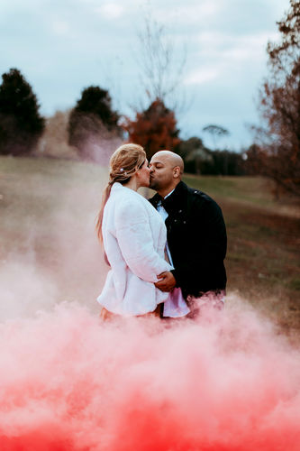 Customer photo review of Gender Reveal Smoke Bombs