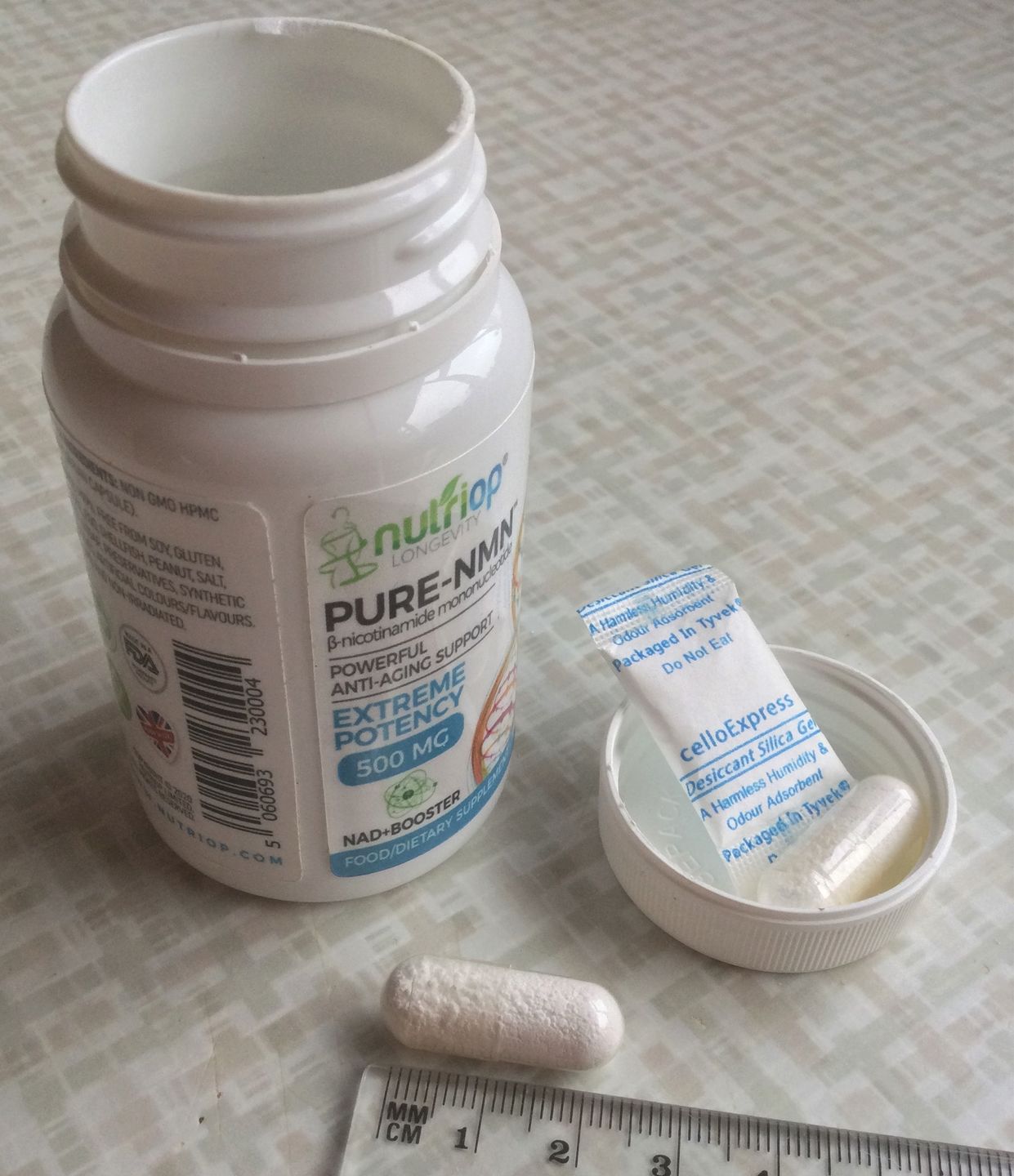 Customer photo review of Pure-NMN Nicotinamide Mononucleotide Extreme Potency 500mg Capsules (x30) - 15 Grams