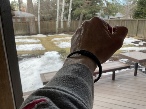 Customer photo review of 8mm Flat Leather Engravable Bracelet