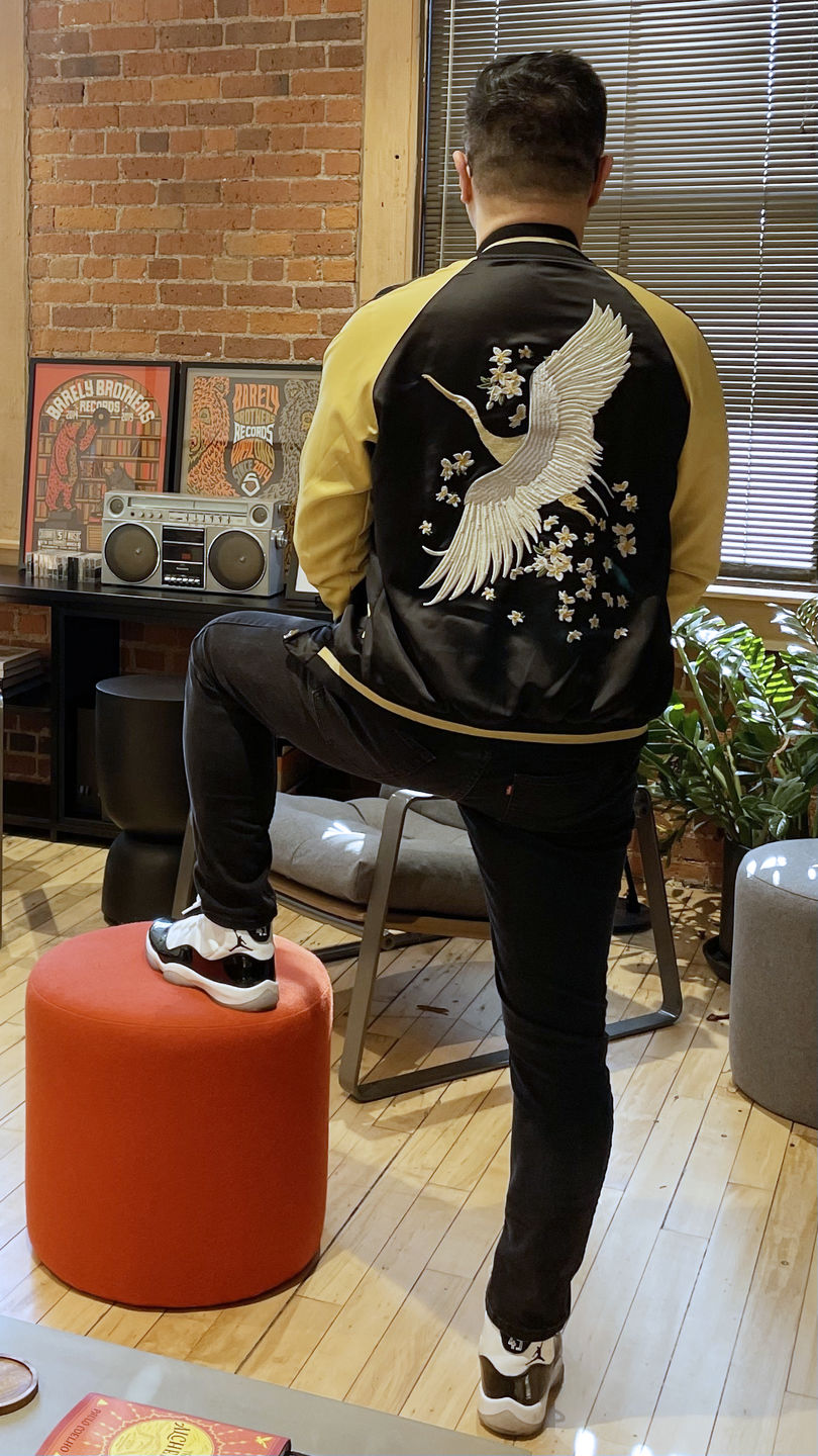 Customer photo review of Flowers & Crane Sukajan Souvenir Jacket [Reversible]