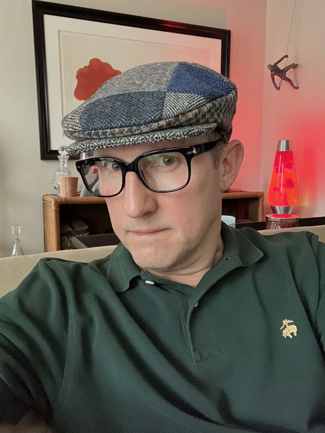 Customer photo review of Vintage Cap Patchwork Grey/Blue Tweed