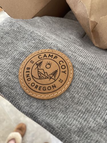 Customer photo review of Custom Leather Patch Beanie