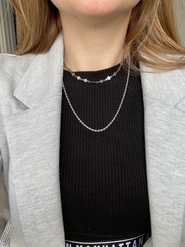 Customer photo review of Thin Romance Necklace - Silver