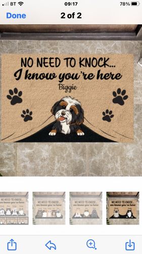 Customer photo review of No Need To Knock Custom Doormat