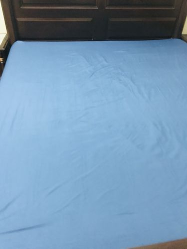 Customer photo review of Dark Powder Blue-Basic Fitted Sheet