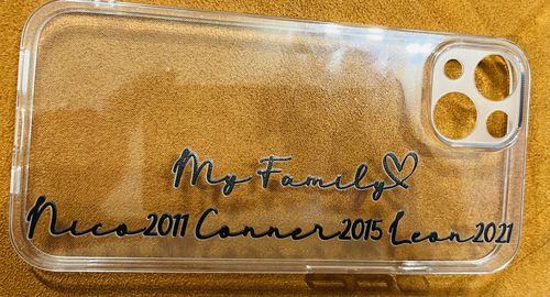 Customer photo review of Handyhülle Personalisiert Name mit Herz