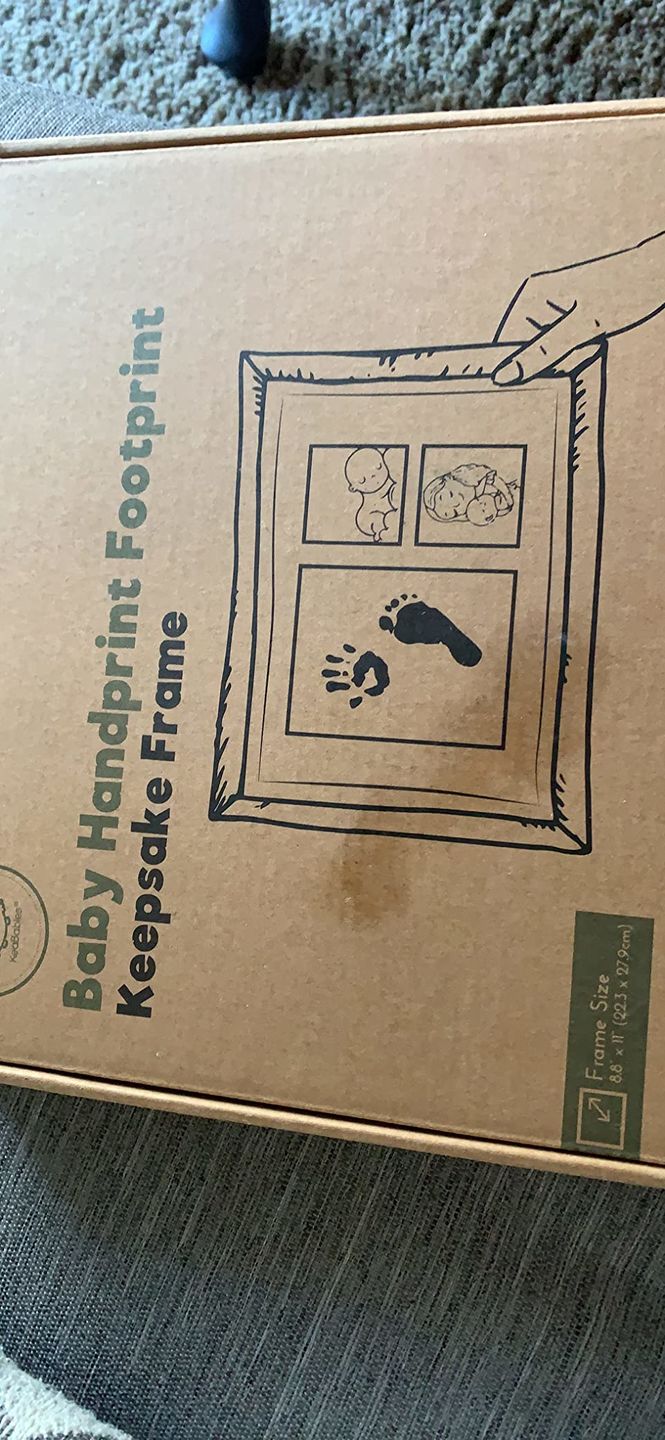 Customer photo review of Baby Handprint & Footprint Keepsake Solo Frame
