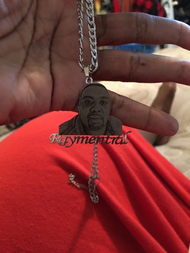 Customer photo review of Lovers Charm™ 18K Custom Engraved Necklace