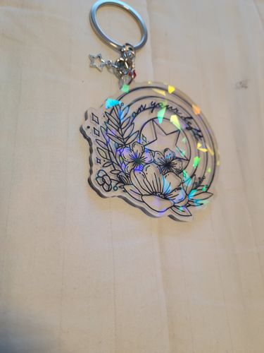 Customer photo review of On Your Left Keychain (Holographic)