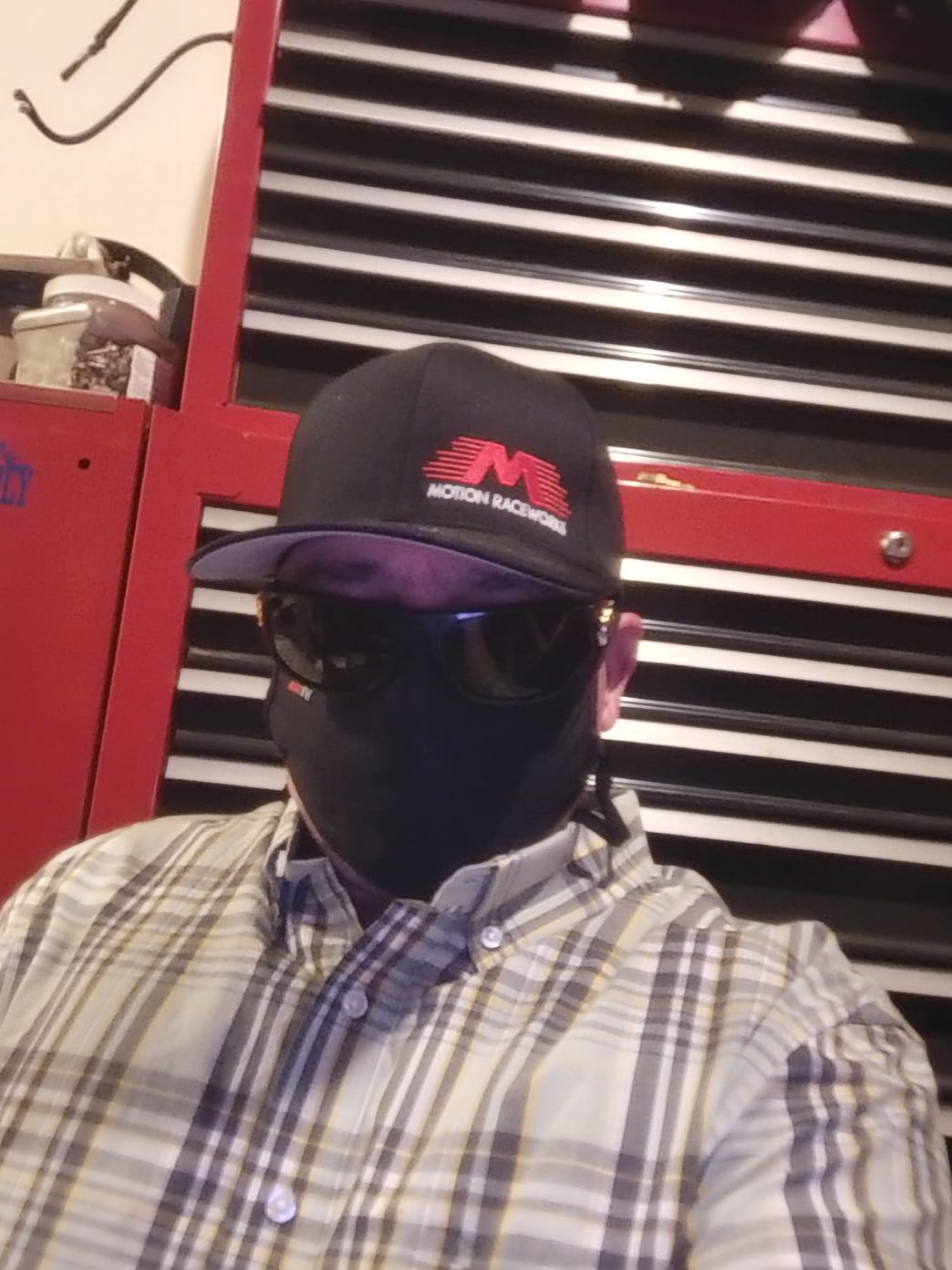 Customer photo review of Black Motion Raceworks Flexfit Hat S/M & L/XL