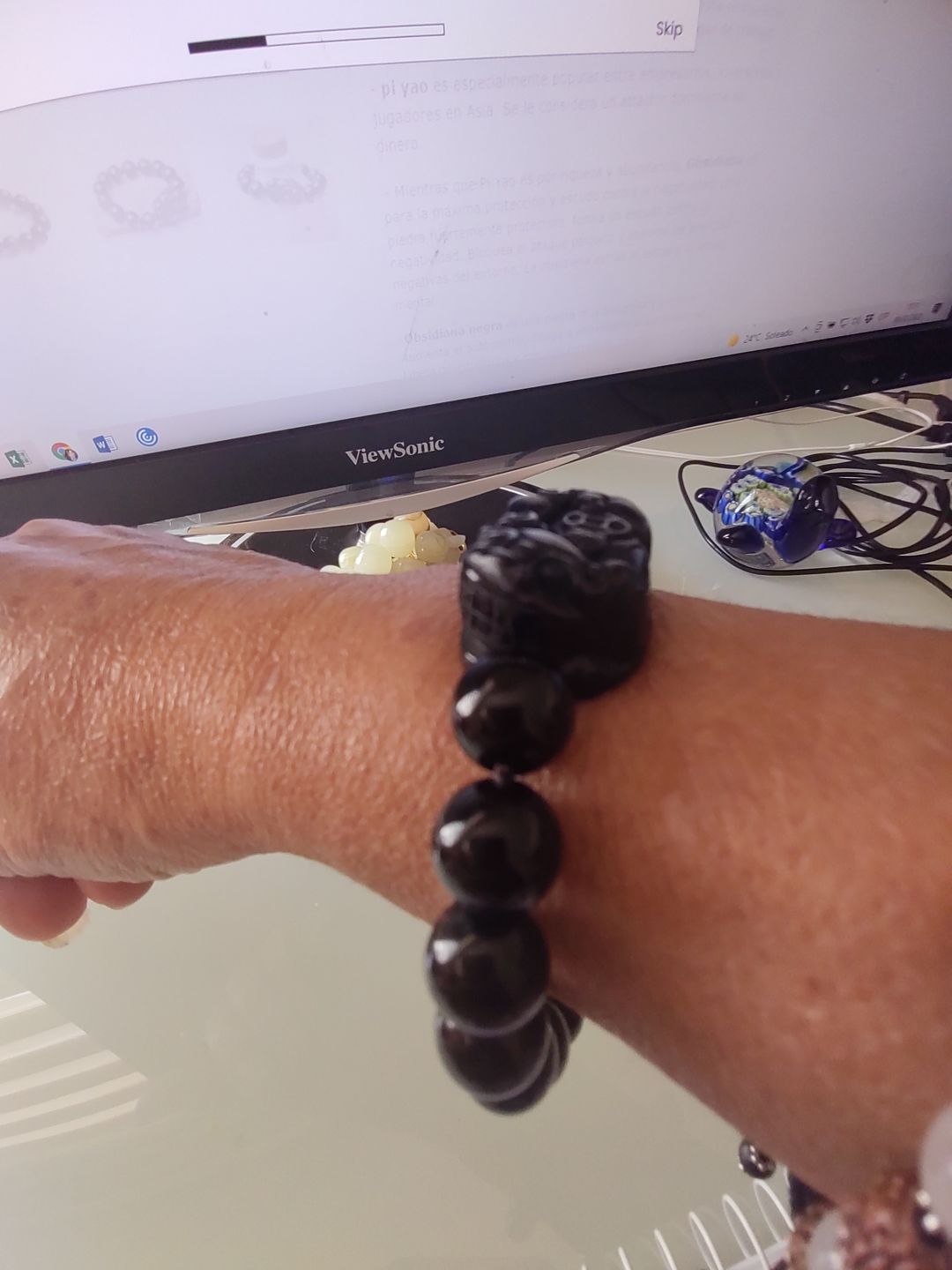 Customer photo review of Pi Yao Obsidian Wealth Bracelet