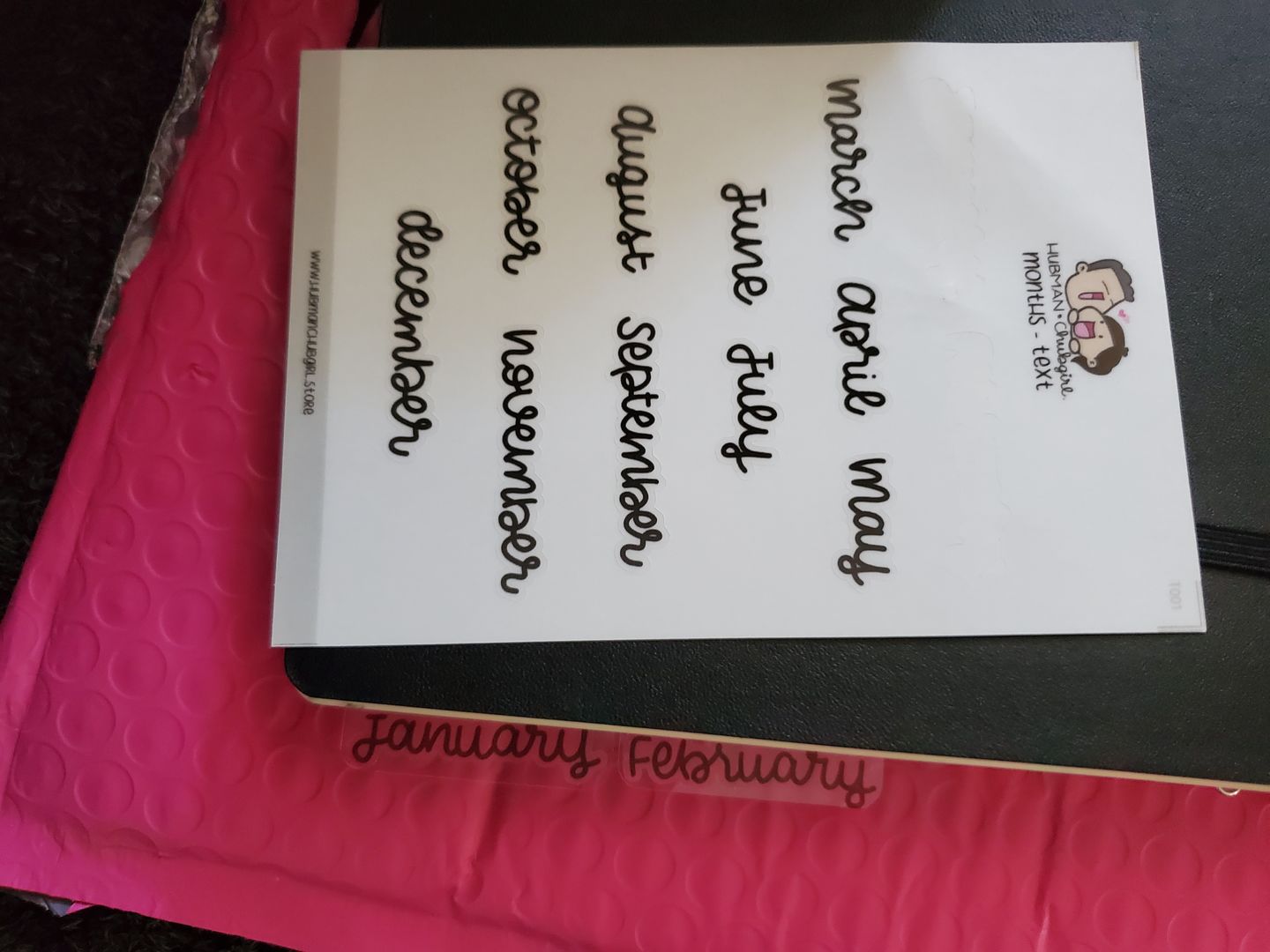 Customer photo review of Months Text Planner Stickers