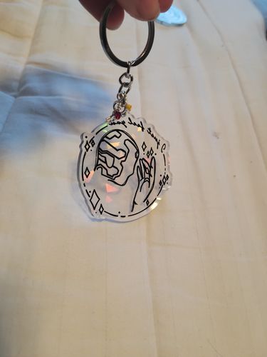 Customer photo review of I Just Feel You Keychain (Holographic)