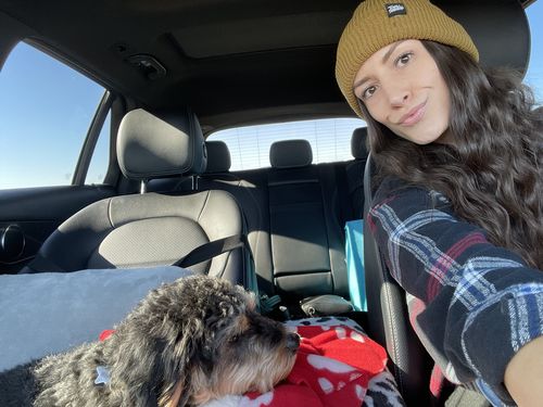 Customer photo review of Knitted Beanie - Camel