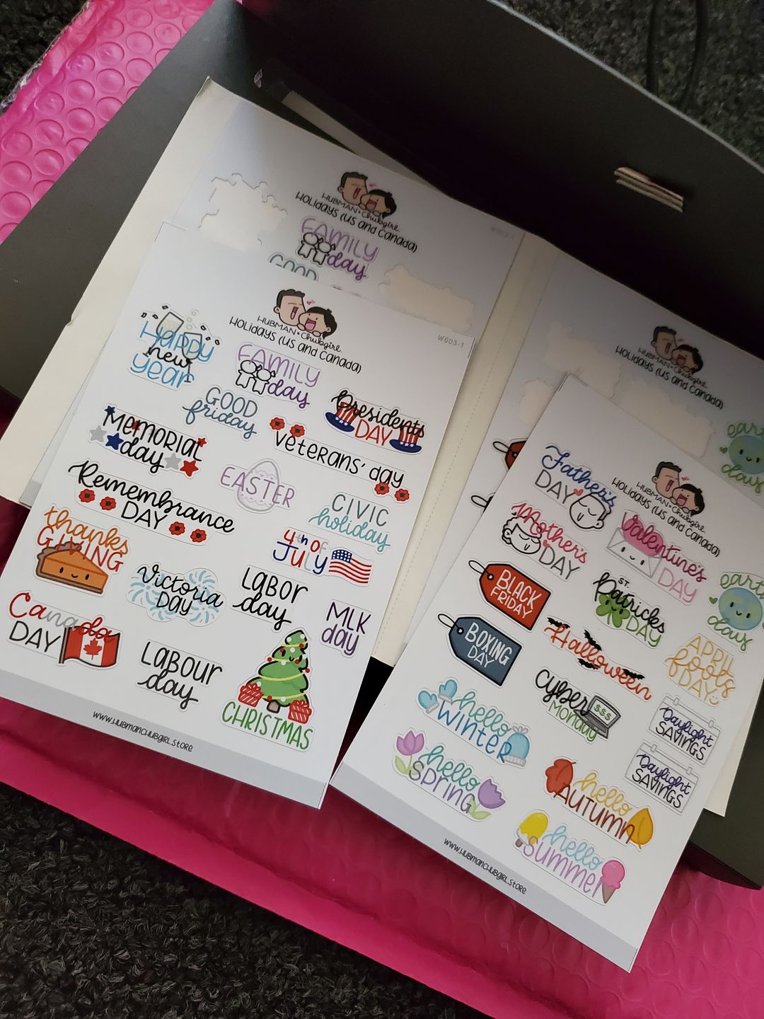 Customer photo review of Holidays Planner Stickers