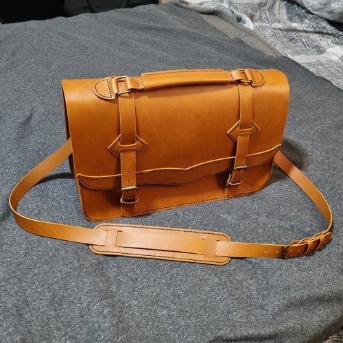 Customer photo review of No.60 | Western Leather Laptop Bag (Digital Pattern)
