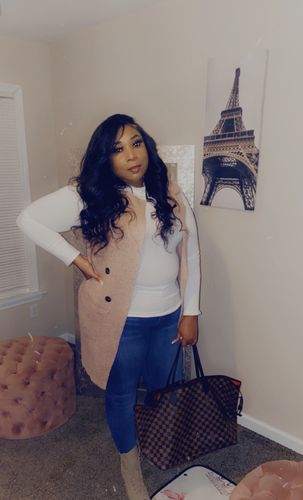 Customer photo review of Classy Girl Cardigan Vest (Heather Pink) up to 2XL