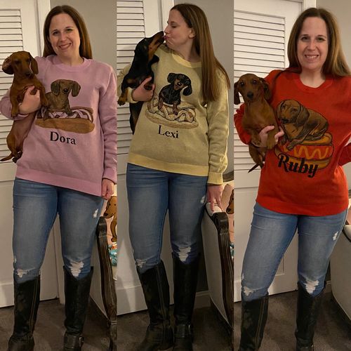 Customer photo review of Portrait Only Pet Custom Sweater