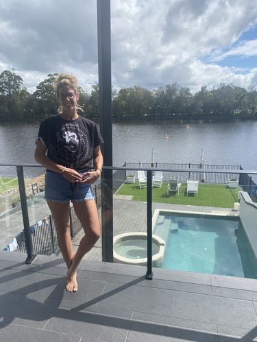 Customer photo review of Impact Cut Off Jeans Shorts - Black