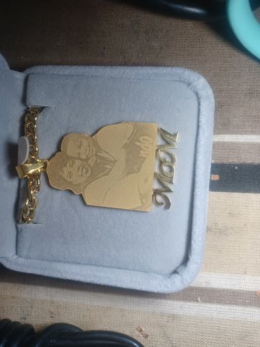 Customer photo review of Lovers Charm™ 18K Custom Engraved Necklace