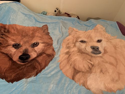 Customer photo review of Custom Pet Print Fleece Blanket