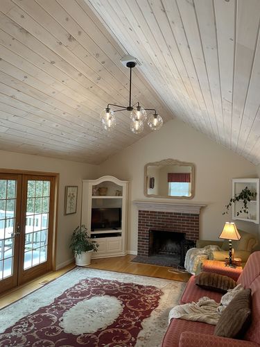 Customer photo review of Contemporary 5-Light Hand Blown Glass Globe Chandelier