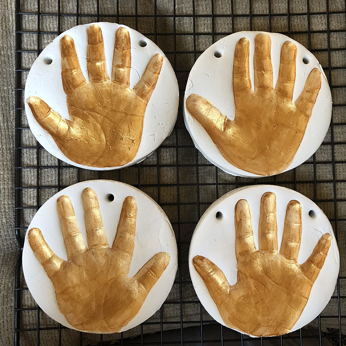 Customer photo review of CHERISH Baby Handprint Keepsake Ornament