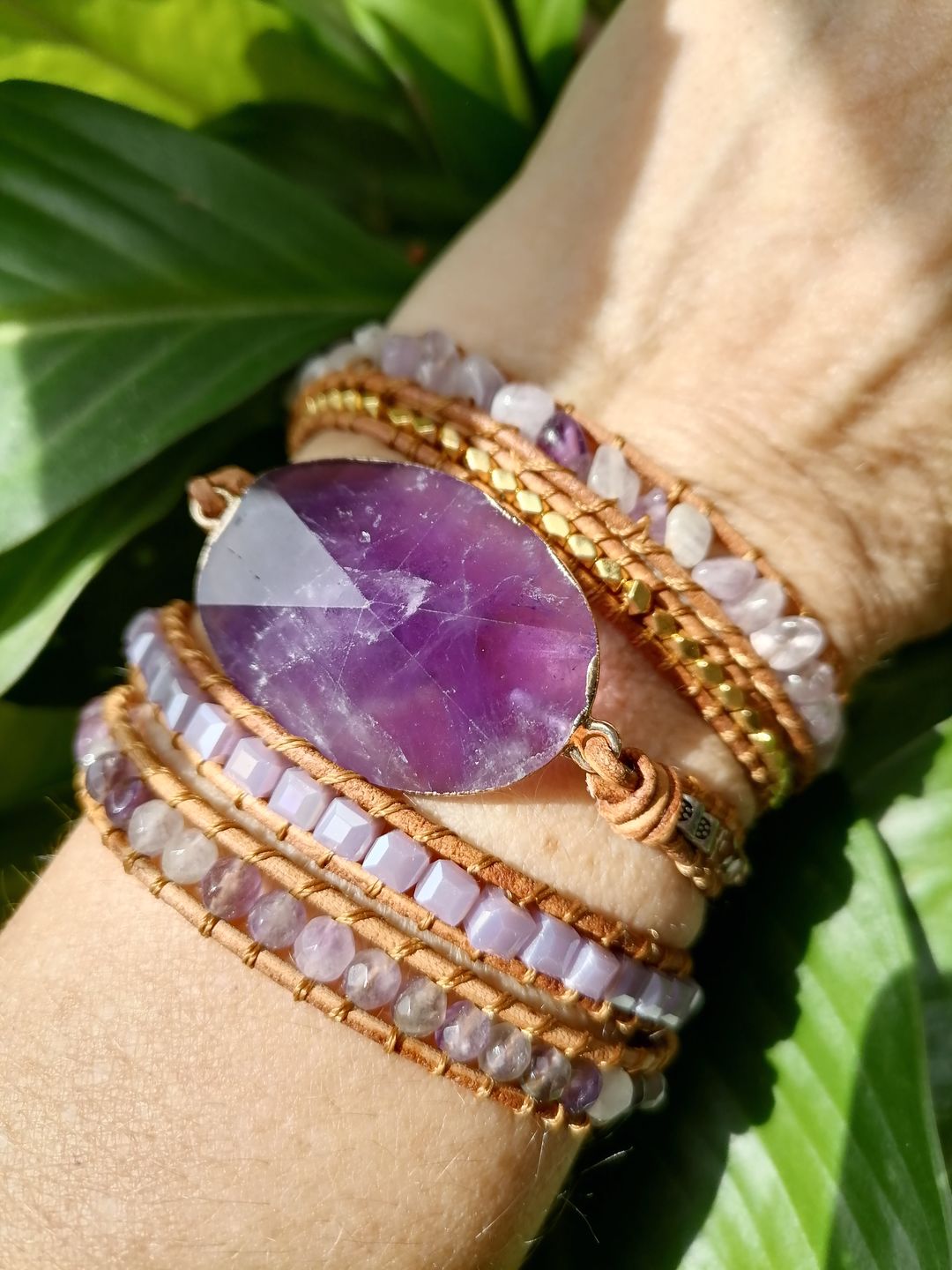 Customer photo review of Amethyst Imperial Wrap Bracelet