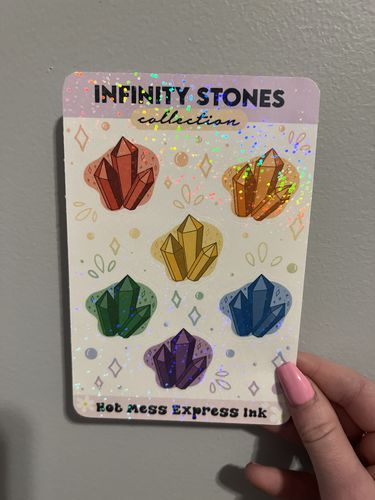 Customer photo review of Infinity Stone Crystals Holographic Sticker Sheet