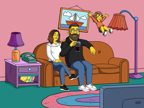 Customer photo review of Caricature cartoon dessinée à la main: portrait personnalisé Jaune