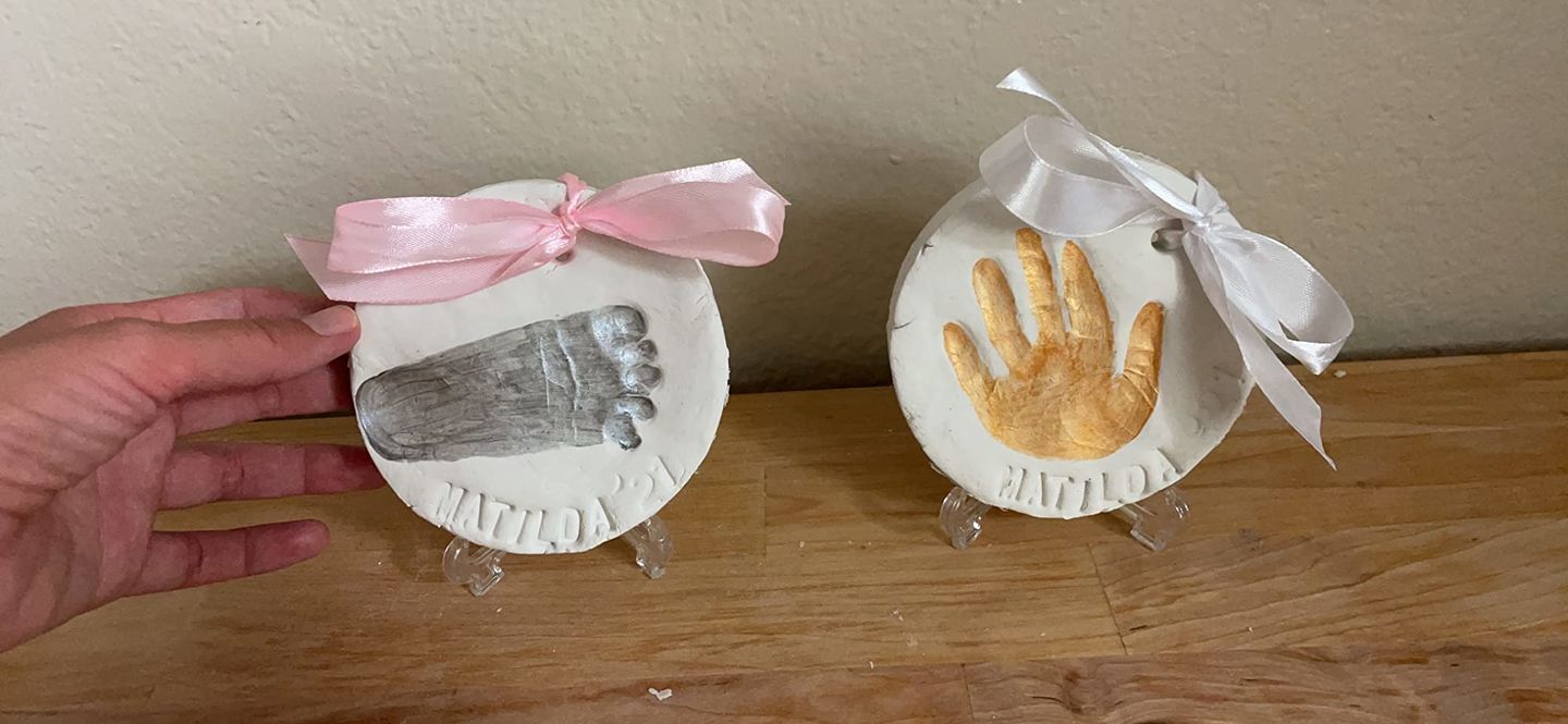 Customer photo review of CHERISH Baby Handprint Keepsake Ornament