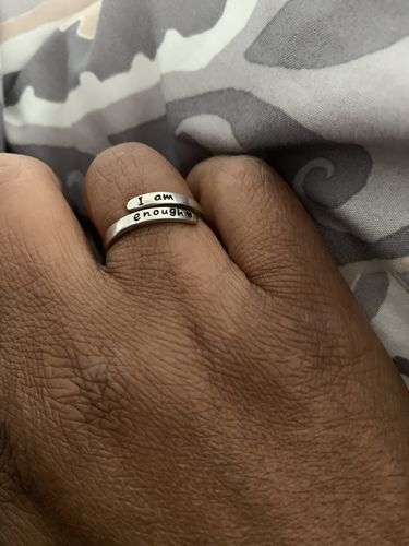 Customer photo review of "I Am Enough" Adjustable Ring