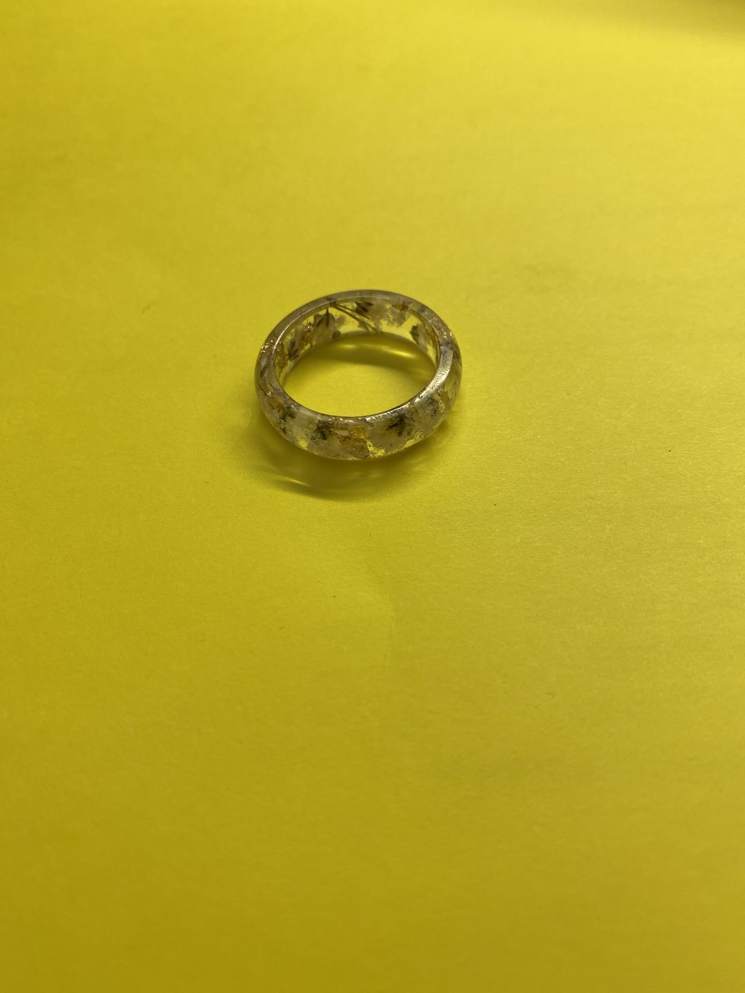 Customer photo review of Yellow Flower Ring with Cremains