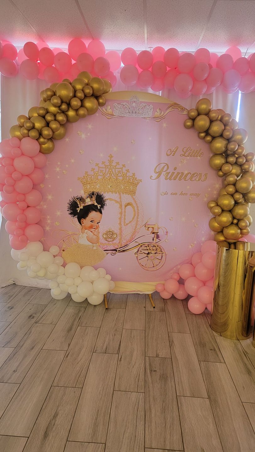 Customer photo review of Custom Round Fabric Backdrop for Birthday&Baby Shower&Wedding&Any Other Party