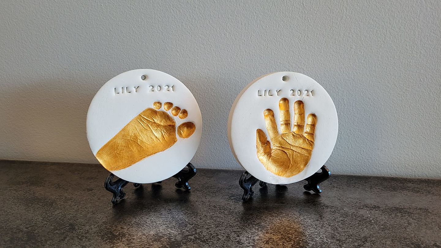 Customer photo review of CHERISH Baby Handprint Keepsake Ornament